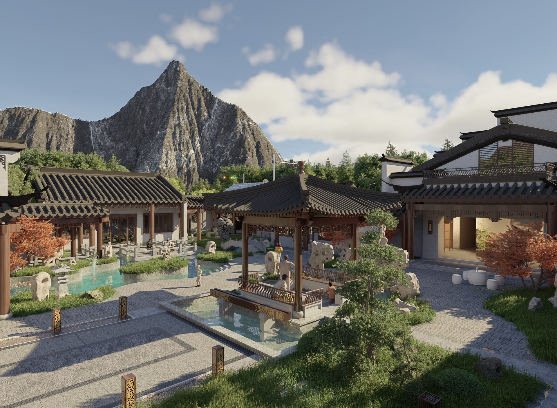 黄昏庭院
